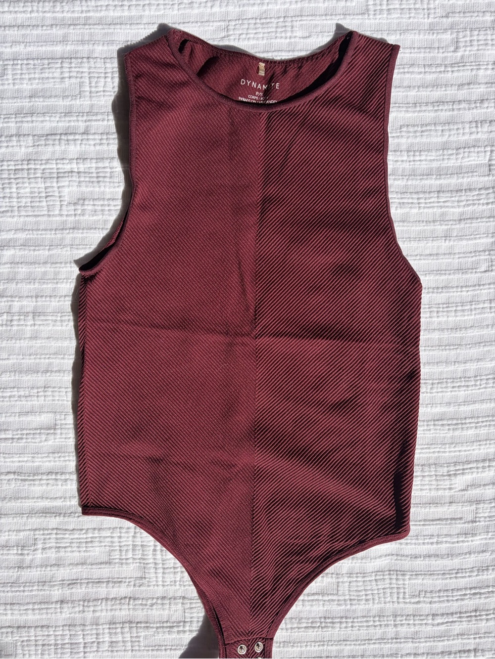 Dynamite Kids Ribbed Sleeveless One-Piece in Burgundy